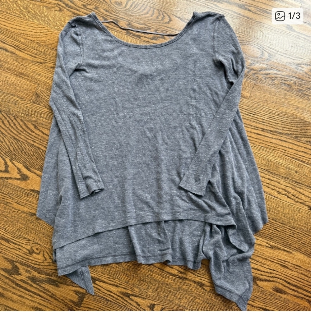 540-Free‎ People Gray Women's Asymmetrical Top